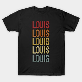 Louis Name Vintage Retro Pattern T-Shirt